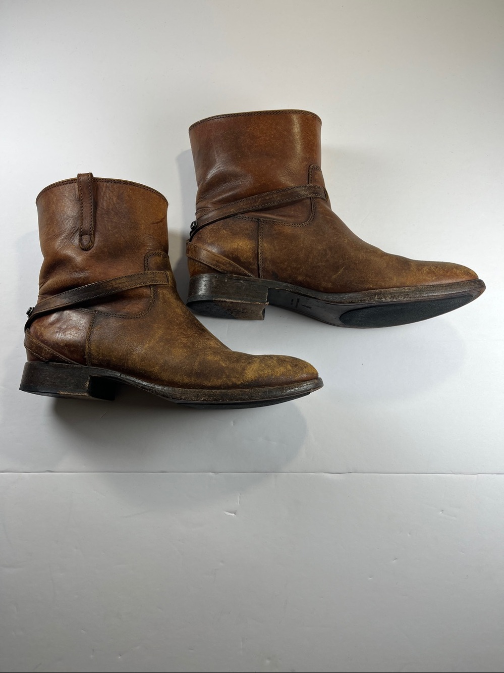Frye Womens Brown Leather Short Boots Sz 8.5B - Picture 4 of 8